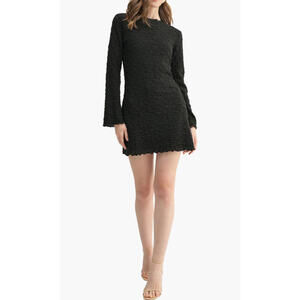 All in Favor Long Sleeve Lace Mini Dress NWT Black XS
